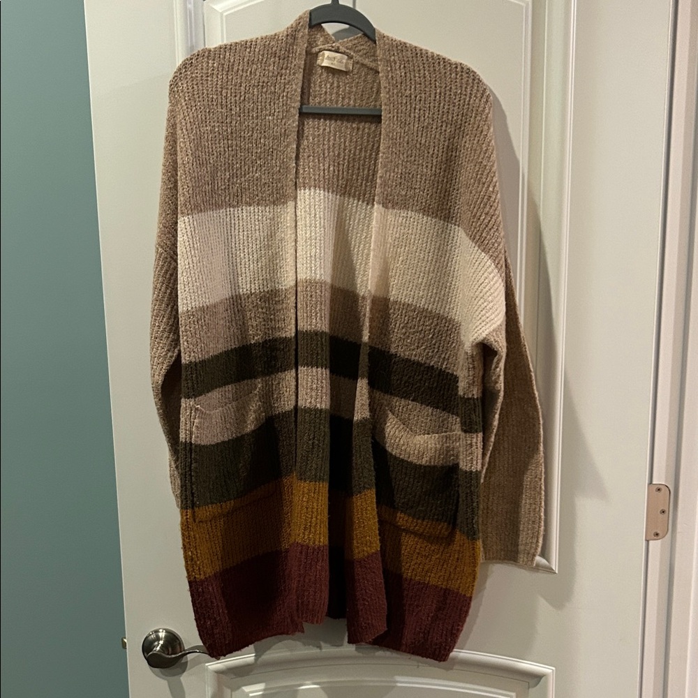 Altar'd State Earthy Tones Open-Front Cardigan